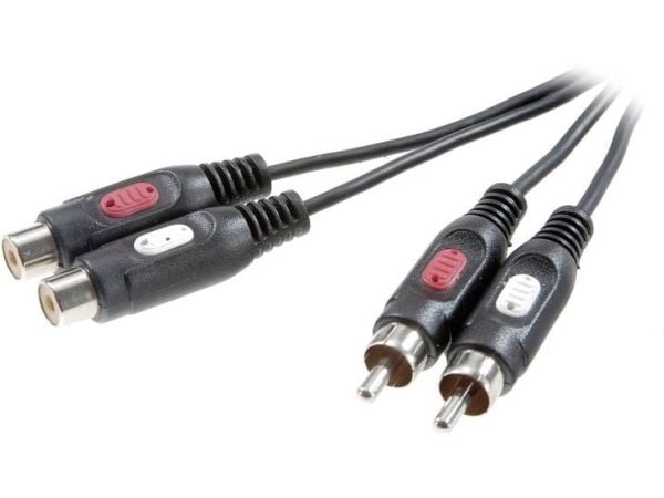 SpeaKa Professional SP-7870384 Phono lyd-forlengelseskabel (2x Cinch-plugg - 2x Cinch-kontakt) 2,50 m svart