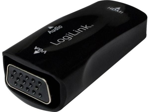 LogiLink CV0108, Sort, RoHS, CE, 1080p, HDMI, VGA/3.5 mm, 22 mm