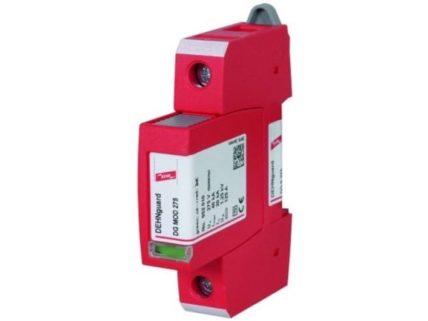 DEHN DG S 275, Pääte, 230 V, 50 - 60 Hz, 20000 A, Punainen, Termoplastinen