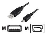 Deltaco USB 2.0 -kaapeli Type A uros - Type Mini B uros, 1m, musta, 1 m, USB A, USB A/Mini-USB B, USB 2.0, Uros/uros, musta