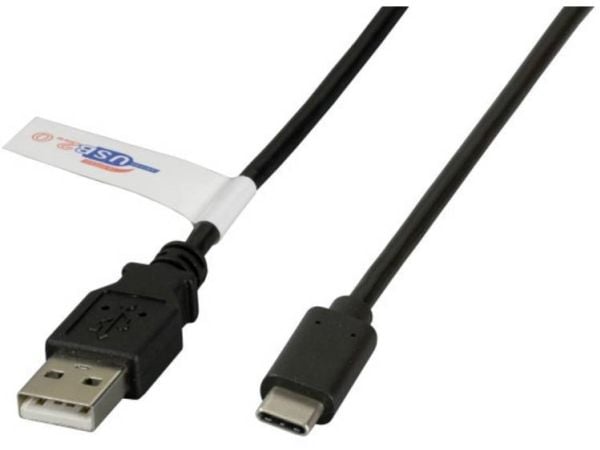 EFB elektronikk K5258SW.1, 1 m, USB A, USB C, USB 2.0, 480 Mbit/s, sort