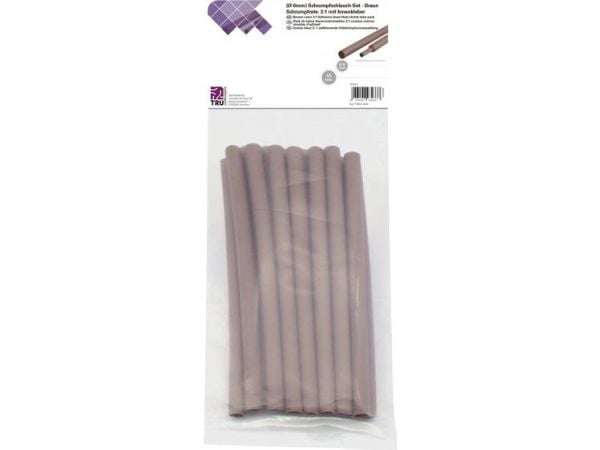 Conrad T1902CA034, Varmekrympet rør, ruskea, polyeteeni, 6 mm, 15 stk, 125 °C