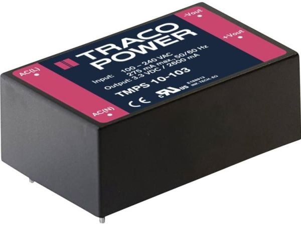 TracoPower TMPS 10-115 AC/DC-printstrømforsyning 660 mA 10 W 10 W +15,0 V/DC