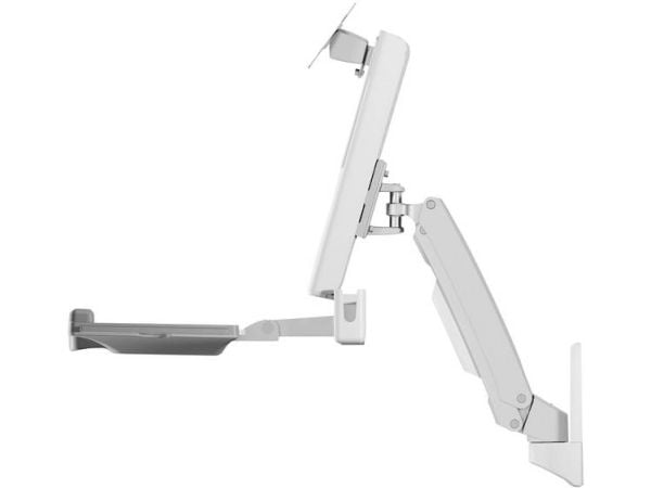ICY BOX skjermveggfeste IB-MS600-W til sit-stand-arbeidsstasjon - veggfeste for skjerm opptil 24" (25,4 cm) - 61 cm - sølv/grå/hvit