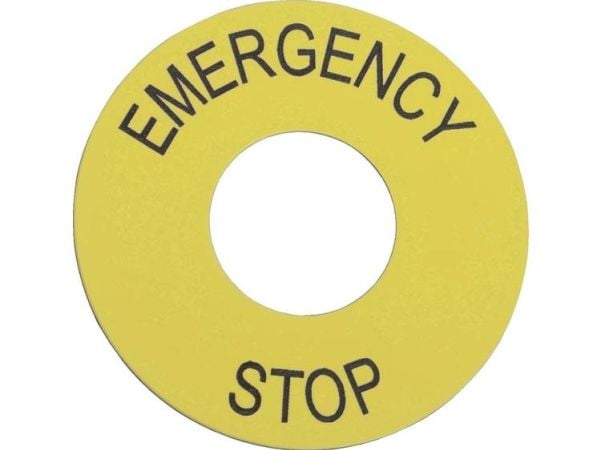 Skilt ZB2BY9330 TEKST:EMERGENCY