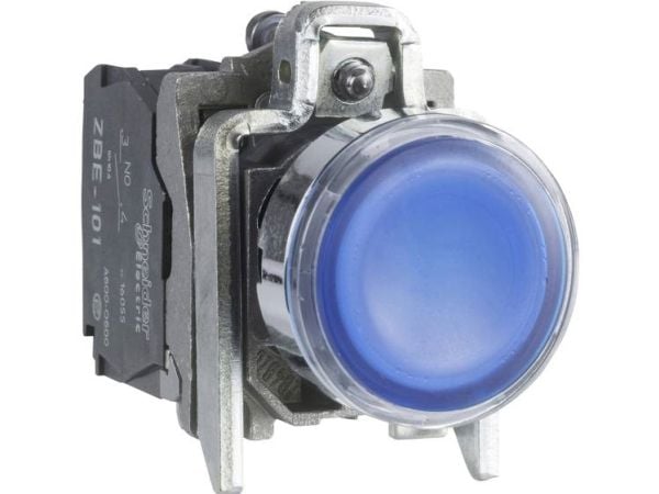 Schneider Electric XB4, Blå, 220-240 V, 50 - 60 hz, 10 A, 30 mm, 101 mm