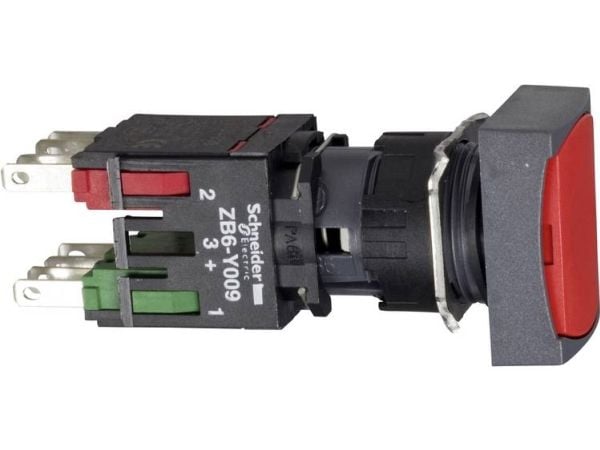 Schneider Electric Control painonappi 16mm 1Z 1R, jossa on itsestään palautuva punainen (XB6DA45B)