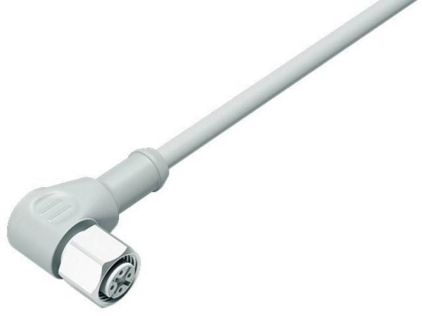 BINDER 77 3734 0000 40908-0500, 5 m, M12, Hunstik, Grå, Termoplastisk elastomeeri (TPE), -40 - 105 °C