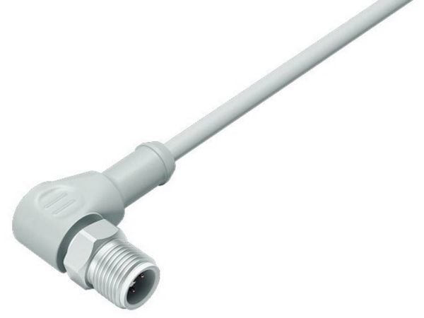 BINDER 77 3727 0000 40908-0500, 5 m, M12, urosliitin, harmaa, termoplastinen elastomeeri (TPE), -40 - 105 °C:n lämpötilat