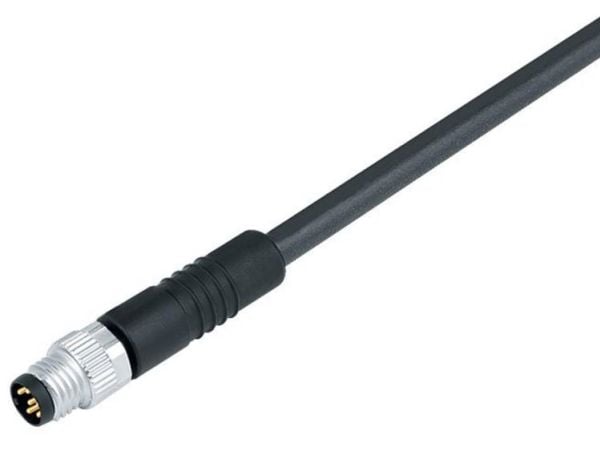 SIDONTA 77 3405 0000 50012-0200, 2 m, M8, Hanstik, musta, polyuretaani (PUR), -25 - 85 °C