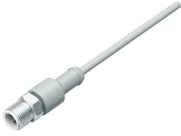 BINDER 77 3729 0000 40404-0500, 5 m, M12, urosliitin, harmaa, termoplastinen elastomeeri (TPE), -40 - 105 °C:n lämpötilat