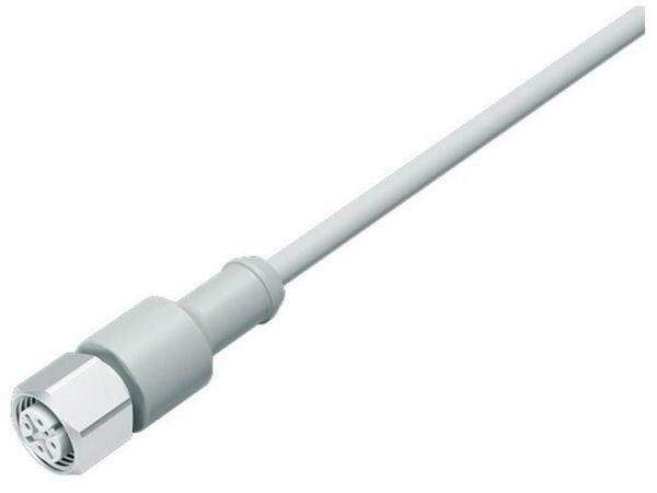 BINDER 77 3730 0000 40405-0500, 5 m, M12, Hunstik, Grå, Termoplastisk elastomeeri (TPE), -40 - 105 °C