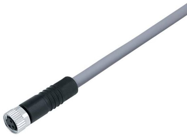 BINDER 77 3406 0000 20005-0200, 2 m, M8, Hunstik, Grå, Polyvinyylikloridi (PVC), -25 - 85 °C