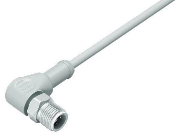 BINDER 77 3727 0000 40405-0500, 5 m, M12, urosliitin, harmaa, termoplastinen elastomeeri (TPE), -40 - 105 °C:n lämpötilat