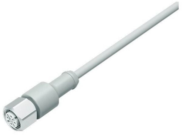BINDER 77 3730 0000 40404-0500, 5 m, M12, Hunstik, Grå, Termoplastisk elastomeeri (TPE), -40 - 105 °C