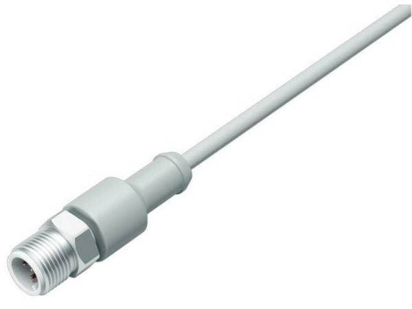 BINDER 77 3729 0000 40404-0200, 2 m, M12, urosliitin, harmaa, termoplastinen elastomeeri (TPE), -40 - 105 °C:n lämpötilat