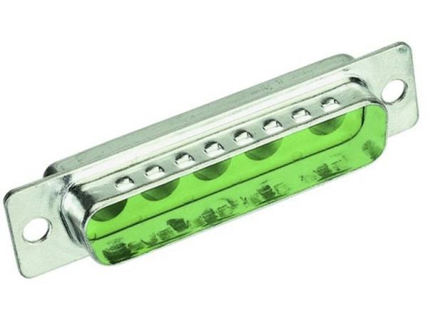 Harting 09 69 210 0033, D-Sub 2, Grønn, Metallisk, Polyester, Stål, Termoplast, Boks, UL 1977 ECBT2.E102079, -55 - 125 °C