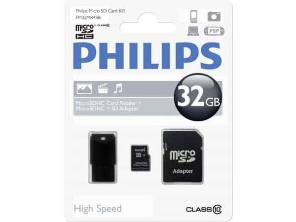 Philips FM16MP45B - Flashminnekort (microSDHC til SD-adapter inkludert) - 16 GB - Class 10 - microSDHC UHS-I