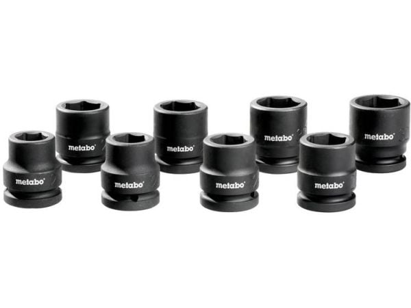 Metabo 628834000, Pipenøkkelsett, 8 stykker, Sort, 21,22,24,26,27,28,30,32 mm