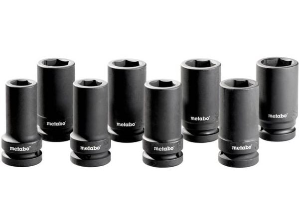 Metabo 628835000, Pipenøkkelsett, 8 stykker, Sort, 38,33,24,27,30,32,34,36 mm