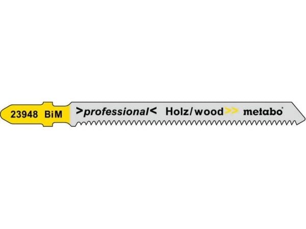 Metabo 623948000, Stiksagblad, Hardtre, Laminat, Laminerte plater, Mykt tre, Bimetall, Grå, Gul, 7,4 cm, 1,7 mm