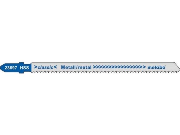 Metabo 623697000, Stikksagblad, Blad metall, Høy-Hastighets Stål (HHS), Blå, Grå, 10,6 cm, 1 mm