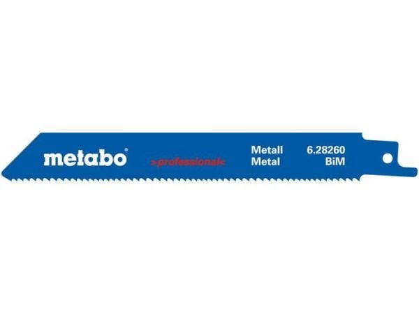 Metabo 628260000, Puukkosahanterä, Putki, Profiili, Pelti (paksu), Pelti (ohut), Kaksoismetalli, Sininen, Valkoinen, 15 cm, 1,8 mm