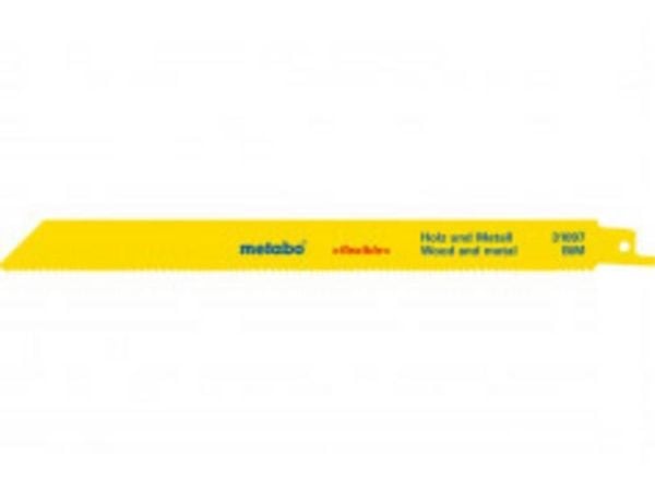 Metabo 628247000, Sabelsagblad, Plast, Blad metall, Tre, Tre med spiker, Bimetall, Blå, Gult, 1,8 mm, 2,6 mm
