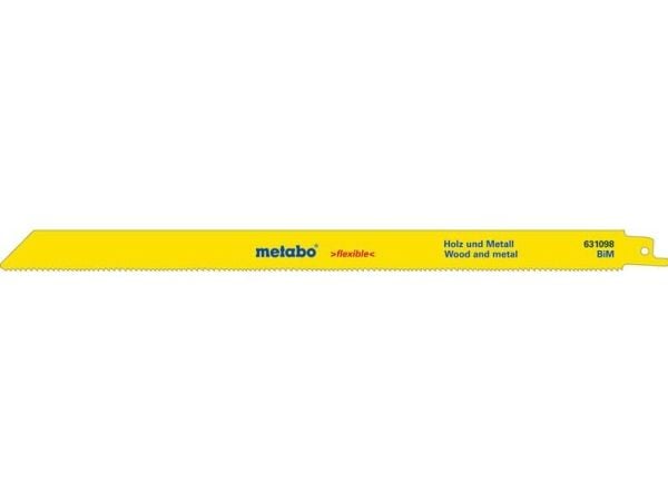 Metabo 628248000, Sabelsagblad, Rør, Plast, Profil, Blad metall, Tre, Tre med spiker, Bimetall, Blå, Hvit, Gult, 30 cm, 1,8 mm