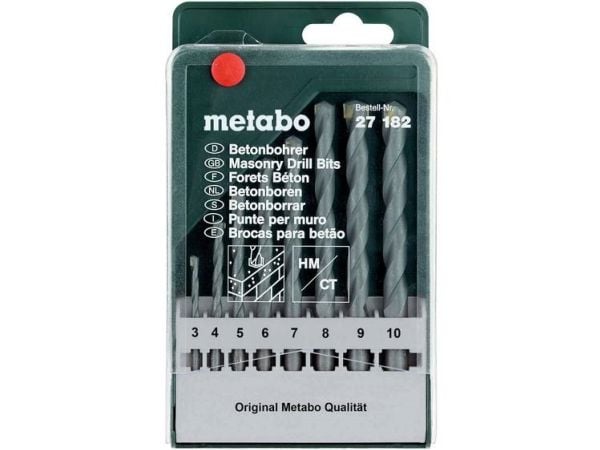Metabo 627182000, Drill, For murverk, Høyrehåndsrotasjon, Hård Betong, Naturstein, 130°, Sylindrisk Skaft