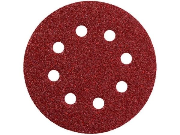 Metabo 631226000, Hiomapaperi, Alumiini, Metalli, Polyesteri, Ruostumaton teräs, Terästä, Puu, Punainen, Pyöreä, 12,5 cm, 12,5 cm