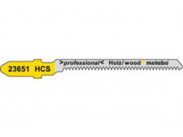 Metabo 623651000, Stikksagblad, Plast, Kryssfiner, Mykt tre, High Carbon Steel (HCS), Grå, Gult, 5,7 cm, 1,25 mm