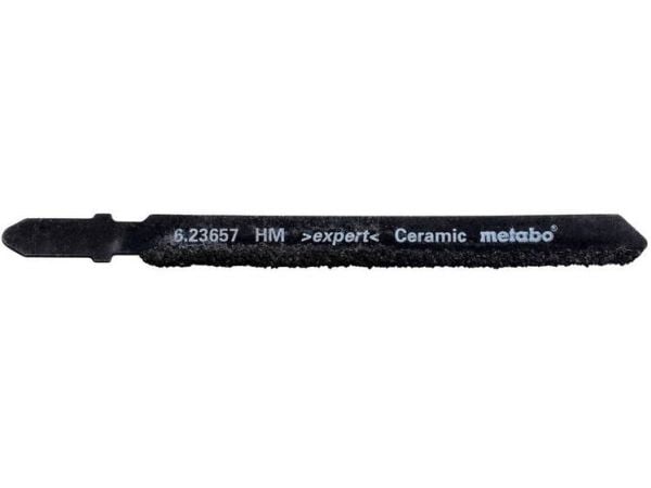 Metabo 623657000, Stikksagblad, Støpejern, Keramisk, Glass, Glassfiber armert plastik, Karbid, Sort, 7,6 cm, 0,8 mm
