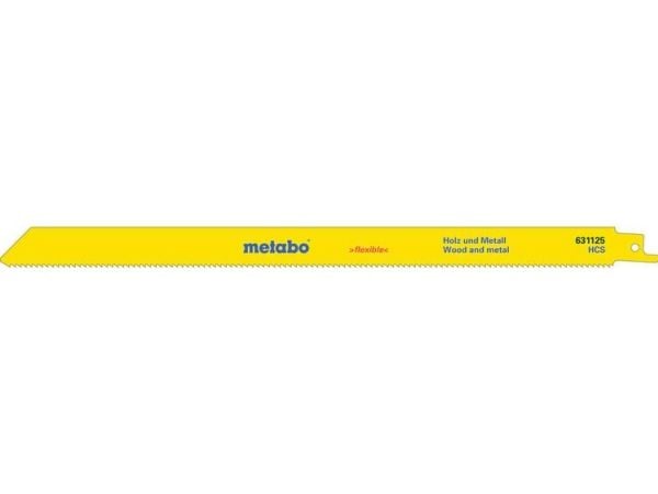 Metabo 631125000, Sabelsagblad, Plast, Tre, High Carbon Steel (HCS), Blå, Hvit, Gult, 2,5 mm, 0,9 mm
