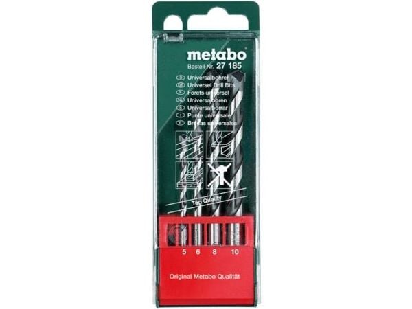 Metabo 627185000 4-osainen yleisporasarja Puu, kivi, betoni , metalli, muovi , ei-rautametalli 5 mm, 6 mm, 8 mm, 10 mm