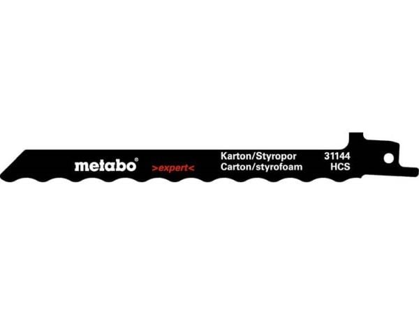 Metabo 631144000, Sabelsagblad, Fotoark kartong, Isolasjonsmateriale, Isopor, High Carbon Steel (HCS), Sort, Hvit, 1 mm, 15 cm