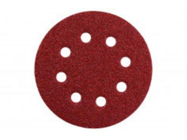 Metabo 631584000, Sand-papir, Metall, Polyester, Rustfritt stål, Stål, Tre, Rød, Rund, 12,5 cm, 12,5 cm