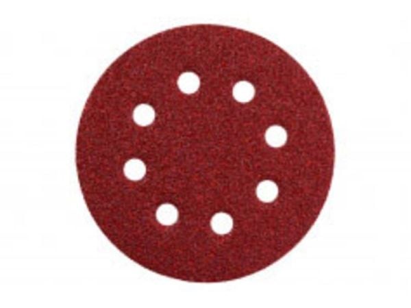 Metabo 631597000, Sand-papir, Metall, Polyester, Rustfritt stål, Stål, Tre, Rød, Rund, 12,5 cm, 12,5 cm