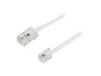 Deltaco Modulaarikaapeli, 8P4C(RJ45) > 6P4C(RJ11), 1m, valkoinen, 1 m, RJ-45, RJ-11, Uros, Uros, Valkoinen Deltaco Modulaarikaapeli, 8P4C(RJ45) > 6P4C(RJ11), 1m, valkoinen, 1 m, RJ-45, RJ-11, Uros, Uros, Valkoinen