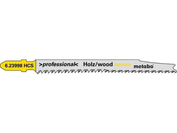 Metabo 623998000, Stikksagblad, Mykt tre, High Carbon Steel (HCS), Grå, Gult, 9,3 cm, 2,2 mm