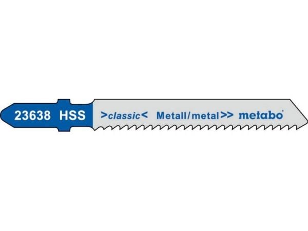 Metabo 623618000, Stikksagblad, Blad metall, Høy-Hastighets Stål (HHS), Blå, Grå, 5,1 cm, 2 mm