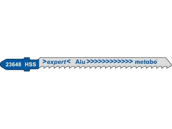 Metabo 623648000, Stikksagblad, Aluminium, Ikke-jernholdig metall, Høy-Hastighets Stål (HHS), Sort, Grå, 7,4 cm, 1 mm