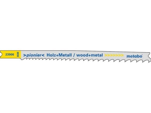 Metabo 623906000, Stikksagblad, Konstruksjons Tre med spiker, Metall, Ikke-jernholdig metall, Tre, Bimetall, Grå, 10,7 cm, 2,4 mm