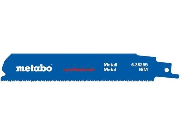 Metabo 628255000, Sabelsagblad, Rør, Profil, Blad metall (tykk), Bimetall, Blå, Hvit, 15 cm, 1,4 mm