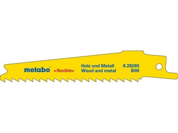 Metabo 628265000, Sabelsagblad, Sponplate, Plast, Tre, Bimetall, Blå, Hvit, Gult, 4 mm, 0,9 mm