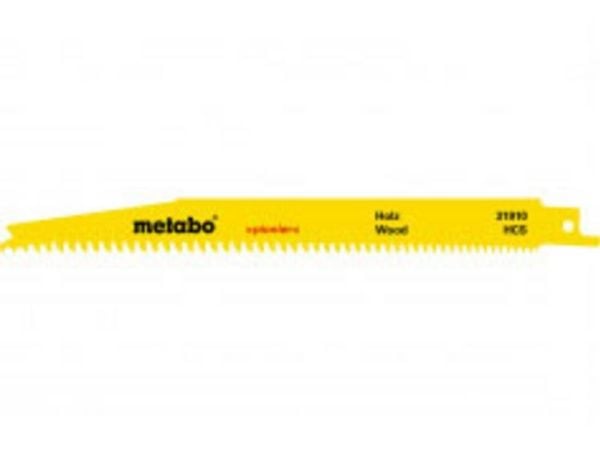 Metabo 631913000, Sabelsagblad, Plast, Kryssfiner, Tre, High Carbon Steel (HCS), Hvit, Gult, 1,25 mm, 20 cm