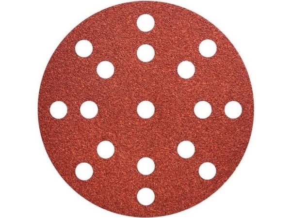 Metabo 626848000, Hiomapaperi, Metalli, Polyesteri, Ruostumaton teräs, Terästä, Puu, Punainen, Pyöreä, 12,5 cm, 50 kpl