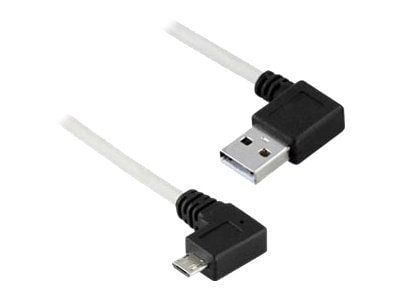 DELTACO USB-302D - USB-kaapeli - USB (uros) - Micro-USB Type B (uros) kulma - USB 2.0 - 2 m - harmaa - harmaa