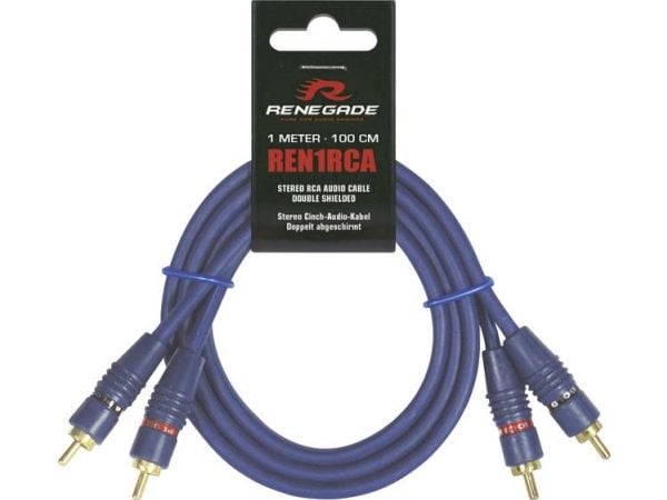 Renegade REN1RCA, 2 x RCA, Hankjønn, 2 x RCA, Hankjønn, 1 m, Blå