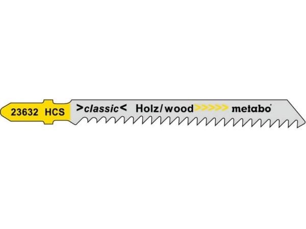 Metabo 623606000, Stikksagblad, Løvtre, Plast, Mykt tre, High Carbon Steel (HCS), Sort, Gult, 7,4 cm, 3 mm